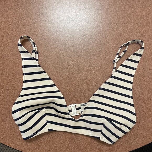 COS bikini top‎ size 4 stripes deep v neck (flattering and comfortable!) - Picture 2 of 5